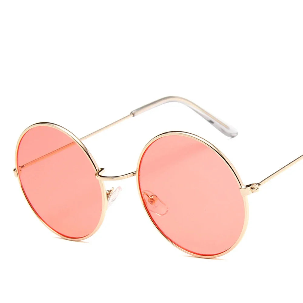 AV Eyewear Alloy Mirror Sunglasses Retro Dessin Rose Round — eprolo | Lunettes de soleil UV400