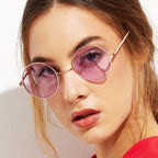 AV Eyewear Alloy Mirror Sunglasses Retro Dessin Rose Round (vue 3) — eprolo | View Optik