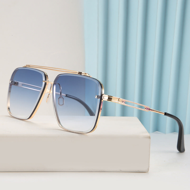 Stylish Double Beam Cut Edge Metallic Sunglasses Men's Fashion Sunglasses — eprolo | Lunettes de soleil UV400