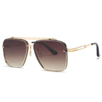Stylish Double Beam Cut Edge Metallic Sunglasses Men's Fashion Sunglasses (vue 5) — eprolo | View Optik