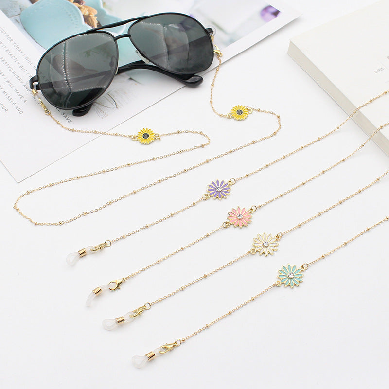 Chrysanthemum et Gold Chain avec Anti-Drop Mask Necklace — eprolo | Lunettes de soleil UV400