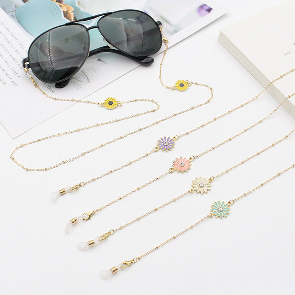 Chrysanthemum et Gold Chain avec Anti-Drop Mask Necklace — eprolo | Lunettes de soleil UV400