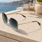Bulget - Lunettes de Soleil Oversize Or Havane (vue 4) — Bulget | View Optik