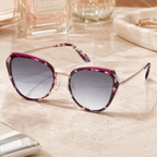Bulget - Lunettes de Soleil Papillon Rose Havane Dore (vue 4) — Bulget | View Optik