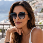 Bulget - Lunettes de Soleil Papillon Bleu Marine Argent — Bulget | Lunettes de soleil UV400