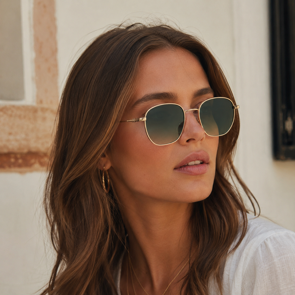 Bulget - Lunettes de Soleil Carre Or Vert — Bulget | Lunettes de soleil UV400