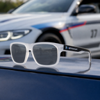 BMW Motorsport — Lunettes de Soleil Rectangulaires Cristal Miroir Argent-Bleu (vue 2) — BMW Motorsport | View Optik