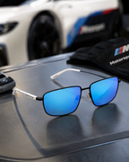 BMW Motorsport — Lunettes de Soleil Métal Noir Verres Miroir Bleu (vue 2) — BMW Motorsport | View Optik