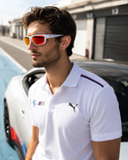 BMW Motorsport — Lunettes de Soleil Sport Wrap Blanc Verres Miroir Orange (vue 4) — BMW Motorsport | View Optik