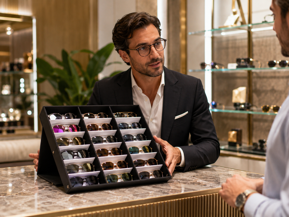 Boite de Presentation 18 Lunettes - Presentoir Optique Professionnel — View Optik | Lunettes de soleil UV400