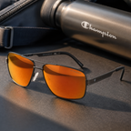 Champion — Lunettes de Soleil Pilote Navigator Métal Brun Verres Polarisés Doré (vue 4) — Champion | View Optik