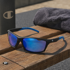 Champion — Lunettes de Soleil Rectangle Sport Wrap Polarisées Miroir Bleu (vue 2) — Champion | View Optik