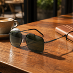 Champion — Lunettes de Soleil Aviateur Double Pont Métal Gunmetal Verres G-15 (vue 4) — Champion | View Optik
