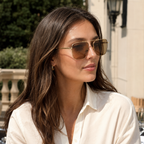 Champion — Lunettes de Soleil Aviateur Double Pont Métal Or Verres Miroir Doré — Champion | Lunettes de soleil UV400