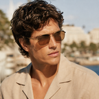 Champion — Lunettes de Soleil Aviateur Double Pont Métal Or Verres Miroir Doré (vue 3) — Champion | View Optik