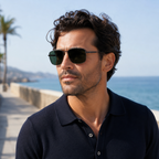 Champion — Lunettes de Soleil Aviateur Double Pont Métal Gunmetal Verres G-15 (vue 3) — Champion | View Optik