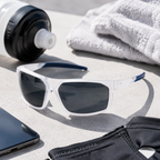 Champion — Lunettes de Soleil Sport Wrap Acier Inoxydable Cristal Bleu Marine (vue 2) — Champion | View Optik