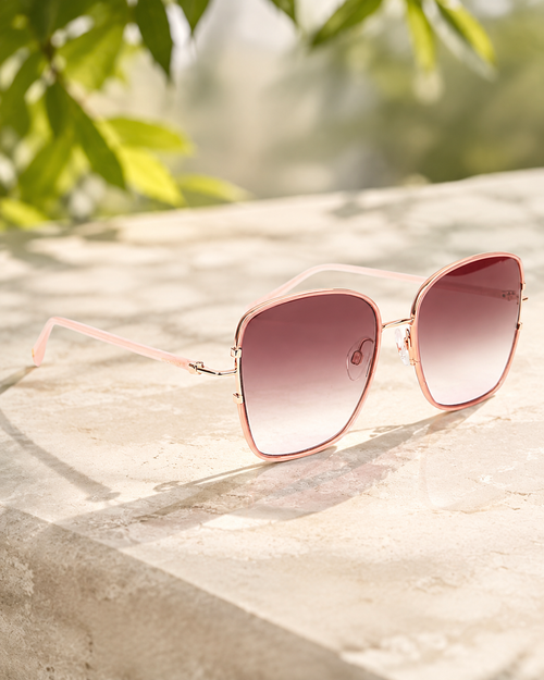 Ana Hickmann - Lunettes de Soleil Femme Oversize Or Rose (vue 2) — Ana Hickmann | View Optik