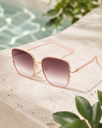 Ana Hickmann - Lunettes de Soleil Femme Oversize Or Rose (vue 3) — Ana Hickmann | View Optik