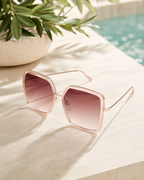 Ana Hickmann - Lunettes de Soleil Oversize Rose Transparent Or (vue 3) — Ana Hickmann | View Optik