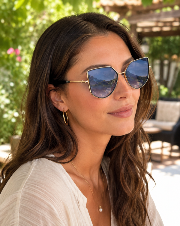 Ana Hickmann - Lunettes de Soleil Geometriques Noir Or Bleu — Ana Hickmann | Lunettes de soleil UV400
