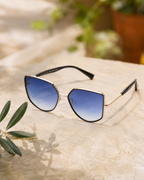 Ana Hickmann - Lunettes de Soleil Geometriques Noir Or Bleu (vue 3) — Ana Hickmann | View Optik