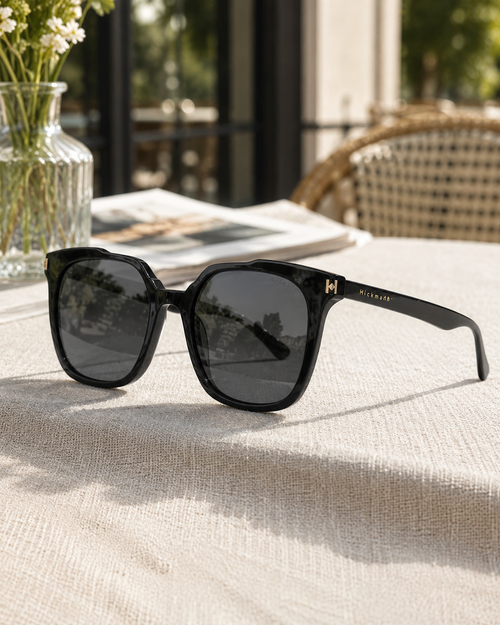 Ana Hickmann - Lunettes de Soleil Carre Noir Or Rose (vue 2) — Ana Hickmann | View Optik