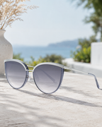 Ana Hickmann - Lunettes de Soleil Oeil-de-Chat Metal Gris Argente (vue 3) — Ana Hickmann | View Optik