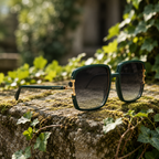 Ana Hickmann - Lunettes de Soleil Oversize Vert Or Rose (vue 2) — Ana Hickmann | View Optik
