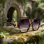 Ana Hickmann - Lunettes de Soleil Hexagonales Noir Or (vue 3) — Ana Hickmann | View Optik