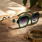 Ana Hickmann - Lunettes de Soleil Hexagonales Noir Or (vue 5) — Ana Hickmann | View Optik