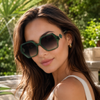 Ana Hickmann - Lunettes de Soleil Hexagonales Noir Or (vue 6) — Ana Hickmann | View Optik