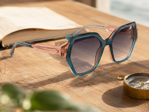 Ana Hickmann - Lunettes de Soleil Bicolore Vert Canard Rose (vue 2) — Atelier Verone | View Optik